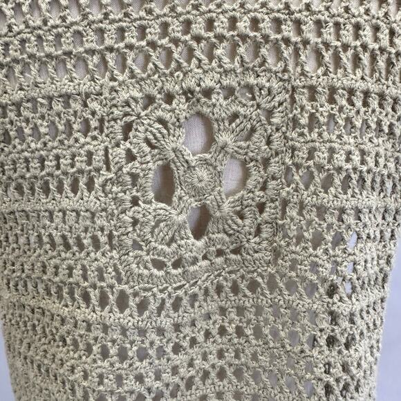 90s Koret crochet green sweater vest button up oversized boxy Size Medium - Picture 12 of 15